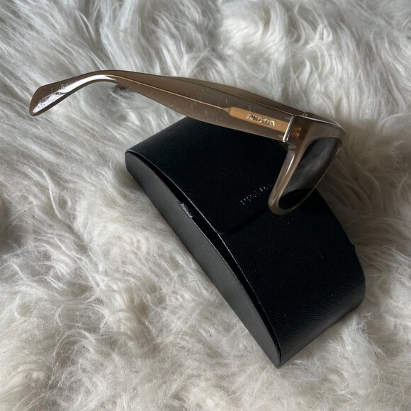 Prada Y2K Vintage Beige Spell Out Logo Sunglasses - Picture 3 of 9